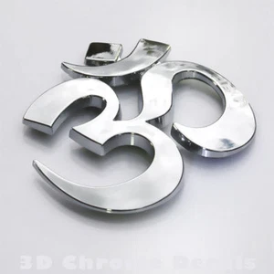 Aum Om, car auto bike 3D chrome emblem decal Yoga - Imagen 1 de 1