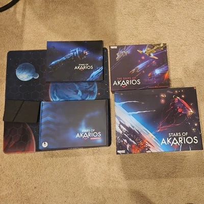 Stars of Akarios + Game Mat + ships of akarios and book - Image 1 of 4