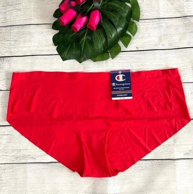 Champion Mujer Rojo Doble Seco Perforado Logo No Show Hipster Ropa Interior 2X Nuevo con Etiquetas Foto 1 de 4