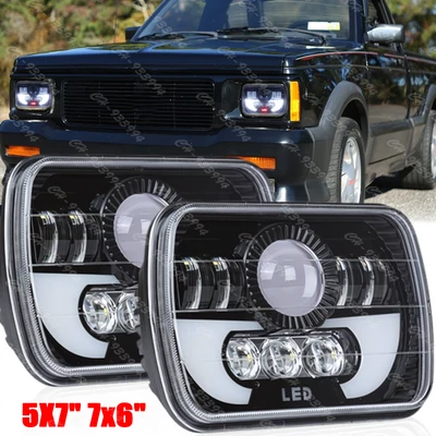 Faro LED halo DRL haz alto/bajo Fit Chevy S10 Pickup 1982-1997 5x7 7x6" Foto 1 de 4