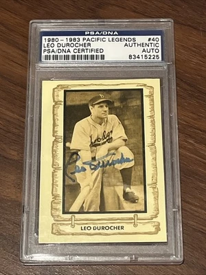 1981 Cramer Legends Leo Durocher #40 PSA Authentic Auto Los Angeles Dodgers - Image 1 of 2