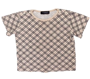 Burberry London Argyle Check Baby T-Shirt Beige 80CM (12M) Unisex Shoulder Snaps - Picture 1 of 9