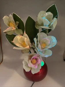 Vintage Fibre Optic Flower Plant Christmas Decoration Retro - Picture 1 of 9