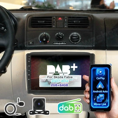 64GB CarPlay 10" Android 15 Autoradio Für Skoda Fabia 5J 2007-2014 GPS Navi DAB+ - Bild 1 von 4