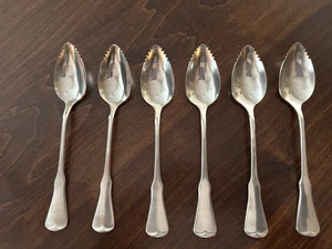 6 cucharas de pomelo Patrick Henry de acero inoxidable Oneida Community borde dentado de colección - Imagen 1 de 4