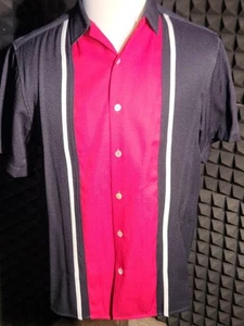 Davinci California Black Embroidered Mens Camp Shirt S Casual Rockabilly Bowling - Picture 1 of 10