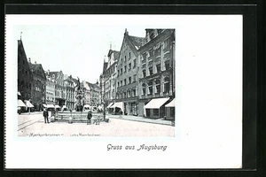 AK Augsburg, Untere Maximilianstrasse mit Stern-Apotheke und Merkurbrunnen  - Picture 1 of 2