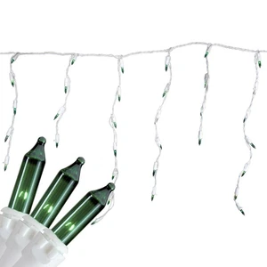 Northlight 100 Count Green Mini Icicle Christmas Lights - White Wire - Picture 1 of 5
