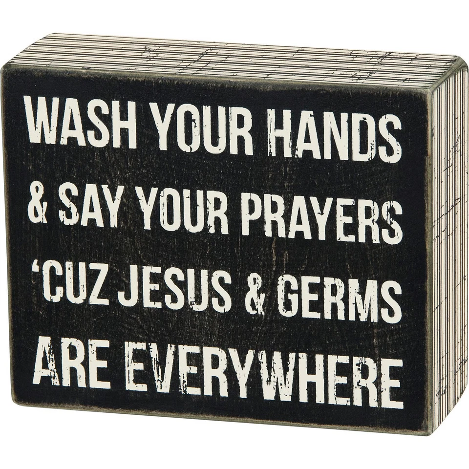 Primitives by Kathy Jesus & Germs Box Sign 23538 - Image 1 of 1