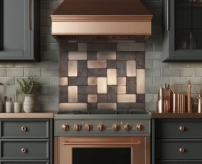 Carrelage de cuivre vintage Cobresos, marron naturel - carreaux de paroi... - Photo 1/4