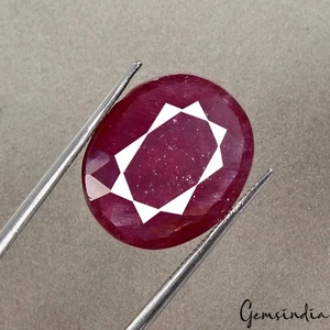 Natural Red Ruby, Mozambique ~Oval Cut, Certified 13.60 Cts Loose Gemstone~17mm - Picture 1 of 7