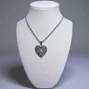 Collar Corazón Oración del Señor/Oración Serenidad Acero Inoxidable Nuevo - Imagen 1 de 5