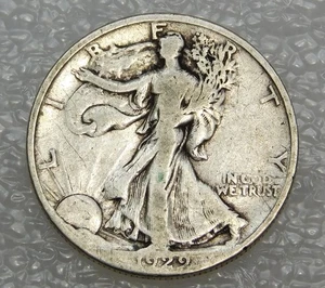 1929-S Walking Liberty Half Dollar Fine/VF with Some Luster in saflip #J213 - Picture 1 of 2