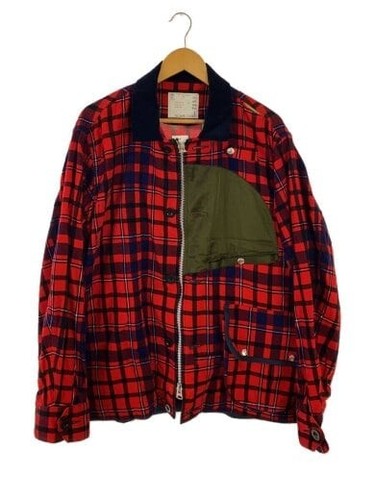 sacai Giacca 2 Cotone ROSSO 20 02350M Giacca Borsa Docking inclusa