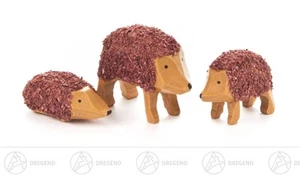 Tire Animals Hedgehog Family (3) H = Ca 1in New Ore Mountains Giant Cattle - Picture 1 of 1