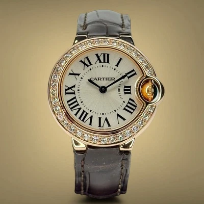 NEW Cartier Ballon Bleu W6900256 - 28mm 18k Rose Gold with Diamond Bezel w/B&P - Image 1 of 4