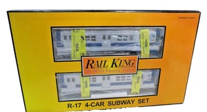 MTH 30-2211-1 New York R-17 4-Car Subway Set with PS2; 1970s Silver/Blue Livery - Picture 1 of 5