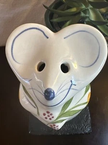 Gustin Mouse Cheese Shaker Vintage California Pottery MCM Floral - Picture 1 of 6