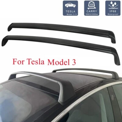 Barra transversal de techo de largo alcance para Tesla Model 3 2017-2023 2 piezas Foto 1 de 4