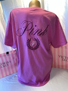 Victoria Secret PINK Boyfriend Shirt Logo Back Super Cute XL Oversized - Picture 1 of 2