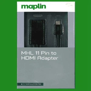 MHL 11 Pin MicroUSB to HDMI Adapter Maplin Android Smartphone Tablet TV out - Picture 1 of 2