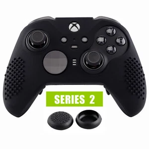 Black Soft Silicone Case Skin Thumb Grips for Xbox One Elite Series 2 Controller - Picture 1 of 11