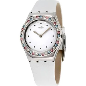 Swatch Women's Watch Irony After Dinner White Dial Silicone Rubber Strap YLS201 - Picture 1 of 3