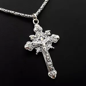 Collar Cruz Plata, Cruz Plata Esterlina 925, Plata Ascensión de Cristo - Imagen 1 de 10