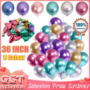 Large 90cm Chrome Metallic Latex Retro Balloons Wedding Birthday Party Balloon - Picture 1 of 20