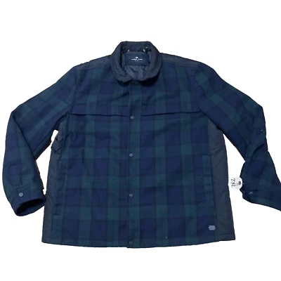 Andrew Marc New York Wool Jacket XXL Black Green Blue Plaid Heavy Snap Coat 2XL - Image 1 of 4