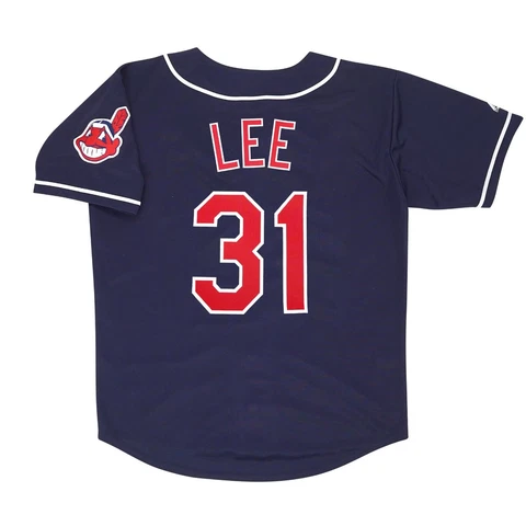 Cliff Lee Cleveland Indians Alt Navy Jersey w/ Team Patch Men's (S-3XL) Cover