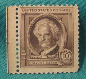 10c Samuel Clemens postfrisch Single-Scott #863-berühmte Amerikaner-Autoren-1940 - Bild 1 von 2