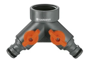 GARDENA (36938) Garden Hose Y-Valve With Flow Control Valves, Connect 2 Hoses to - Picture 1 of 4