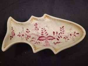 1800's RED ONION PATTERN IRONSTONE FISH MOLD with GOLD EMBELLISHMENT - Picture 1 of 5