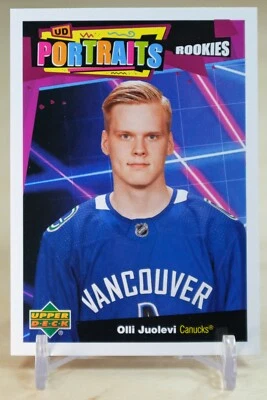 2020-21 Upper Deck UD Portraits Rookies Olli Juolevi #P-59 Vancouver Canucks - Image 1 of 2