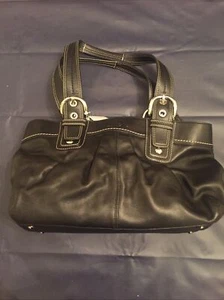 new coach black leather handbags - Picture 1 of 3
