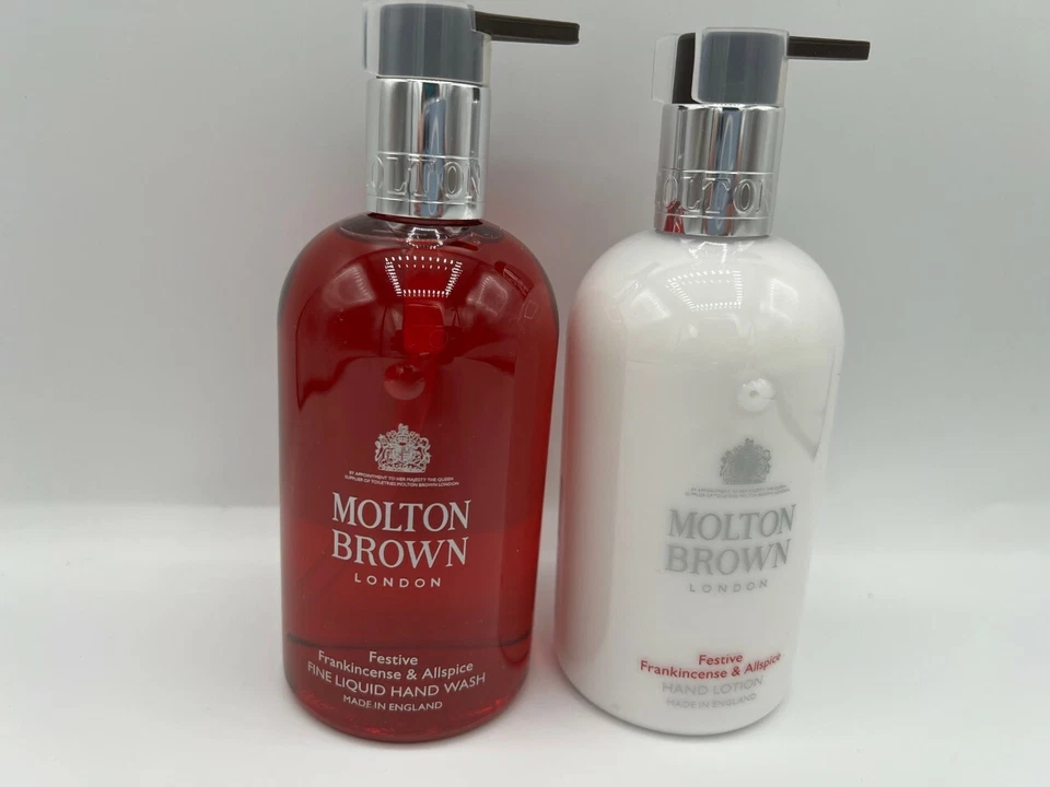 Molton Brown 2 x 300ml Frankincense & Allspice Hand Wash & Lotion Set NEW