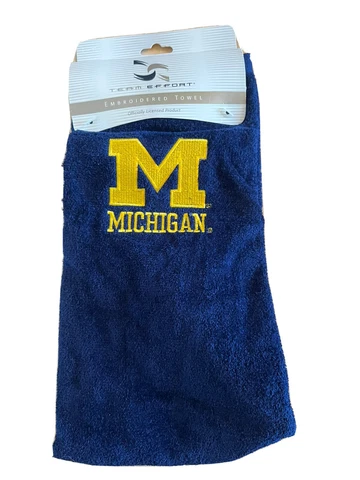 Brand New Team Effort NCAA Golf Towel 16x26 College Michigan Wolverines Cover