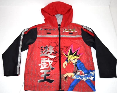 Vintage Yu Gi Oh Windbreaker Jacket XS/S80s 90s Shonen Jumps Yu Gi Oh 2 Tone Red - Image 1 of 4