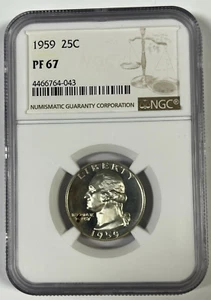 1959 Proof Washington Quarter NGC PF 67 - Picture 1 of 4