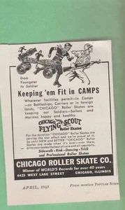 $5ADS 1943 Chicago Roller Skate: Keeping Em Fit In Camps Vintage Print Ad - Picture 1 of 1