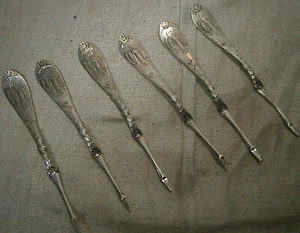 6 anitcas plateadas cazadas ardilla colgante pájaro langosta tuerca elige años 1870 - Imagen 1 de 3