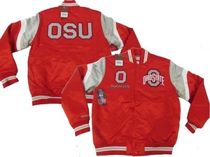 New Ohio State Buckeyes Mens Mitchell & Ness Heavy Satin Snap Jacket $150 - Picture 1 of 13