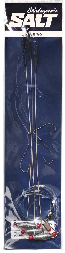 Shakespeare SALT Bottom Hugger Weighted Sea Fishing Rig Size 2 / 4 / 6 Rigs - Image 1 of 1