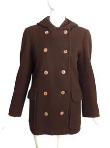 YVES SAINT LAURENT- 1970s Brown Wool Coat, Size 8 - Picture 1 of 5