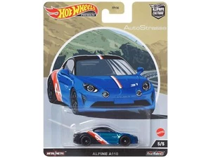 Alpine A110 Blue Metallic and Black with Graphics "Auto Strasse" Series Diecast - Picture 1 of 1