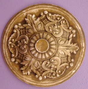Medallón redondo adornado de 10" decoración del hogar para techo de pared elegante victoriano vintage  - Imagen 1 de 6