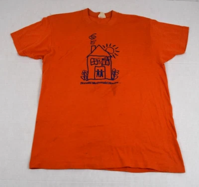 Camiseta Vintage Signal Talla 46 XL 80s Naranja Casa Ronald McDonald Azul Gráfico Foto 1 de 4