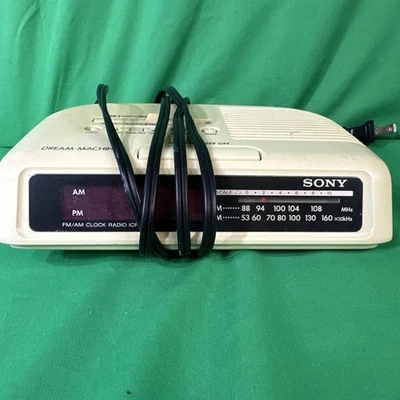 Vintage Sony Dream Machine ICF-C25 Alarm Clock Radio Beige - Tested Works - Image 1 of 4