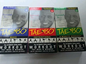 Tae-Bo Workout 3 VHS Tape Lot  1998 Billy Blanks Total Body Exercise Lose Weight - Picture 1 of 7